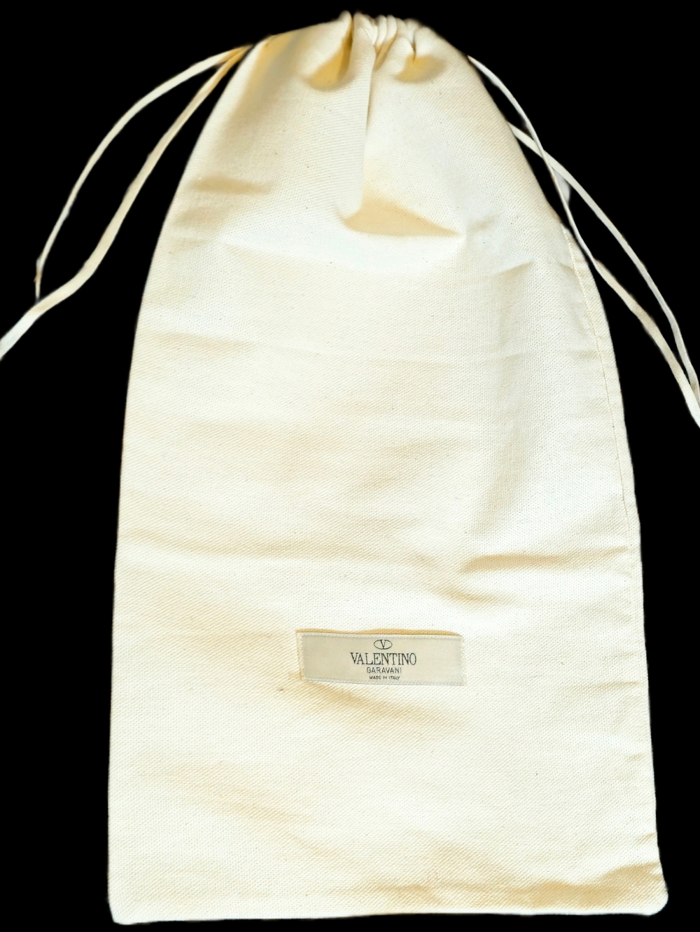 NEW Valentino Med Cream Drawstring Dust Bag Ribbon Clutch Handbag Wallet Storage